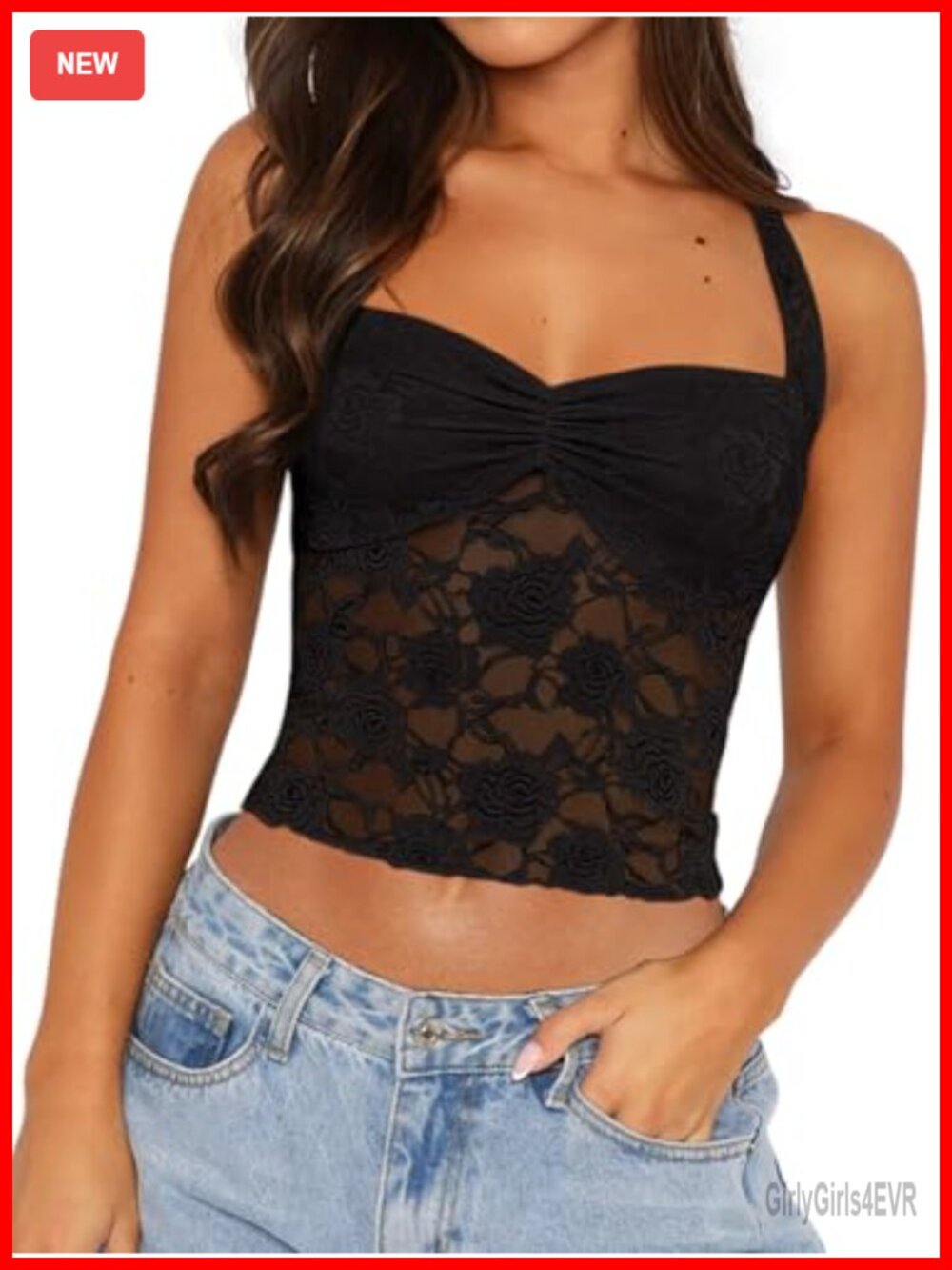 Lace Halter Crop Top Y2K Floral Backless Sleeveless Clubwear Summer
